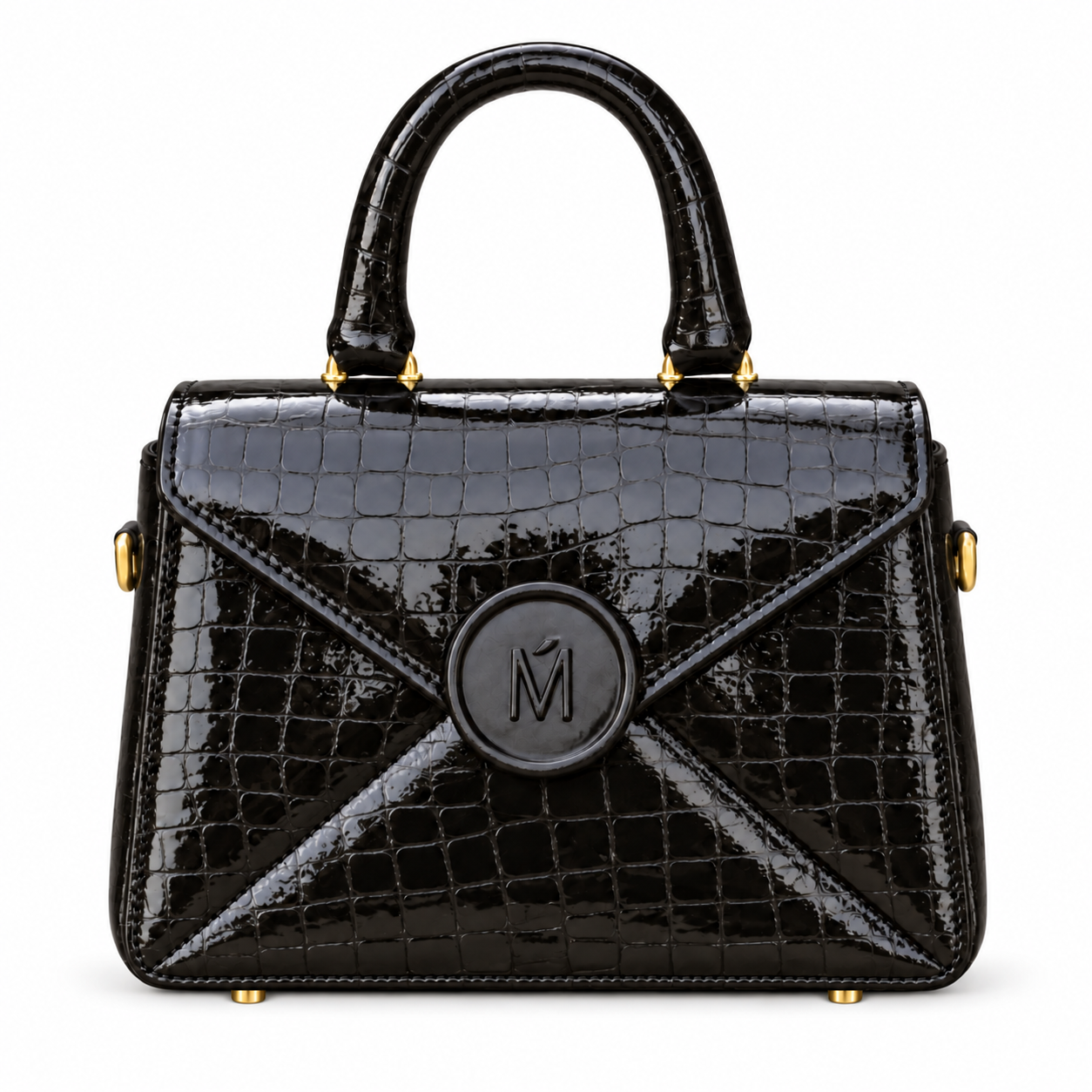 Letters Mini — Black Ebony Croco